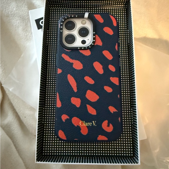 Clare V X casetify navy and poppy jag iPhone 15 Pro Case NWT - Picture 4 of 6